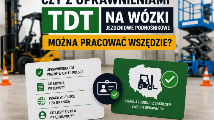 Czy z uprawnieniami TDT na wózki widłowe można pracować wszędzie